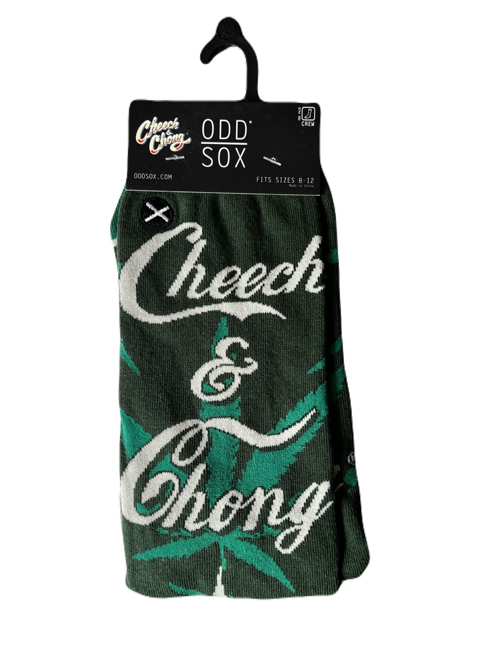 Odd Sox x Cheech & Chong Dark Green Graphic Crew Socks